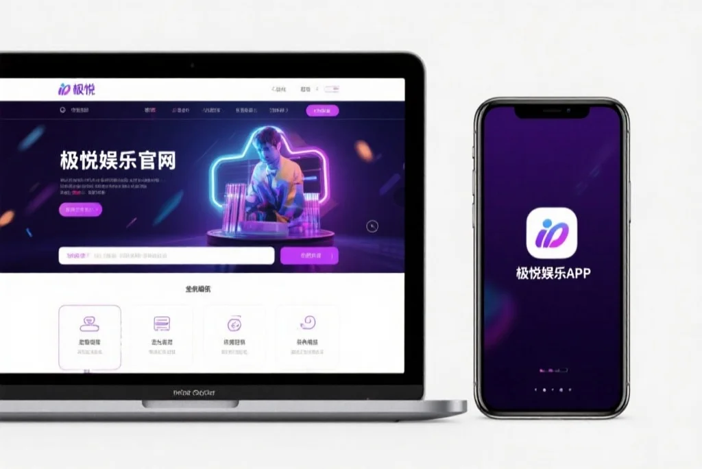 一台笔记本电脑屏幕上显示着杏鑫娱乐官网的界面，旁边是一部手机显示着杏鑫娱乐APP，两者并列对比